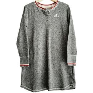 🍒 Canadiana Soft Waffle Sweatshirt Tunic Top / Dress Grey Kids Youth Sz L